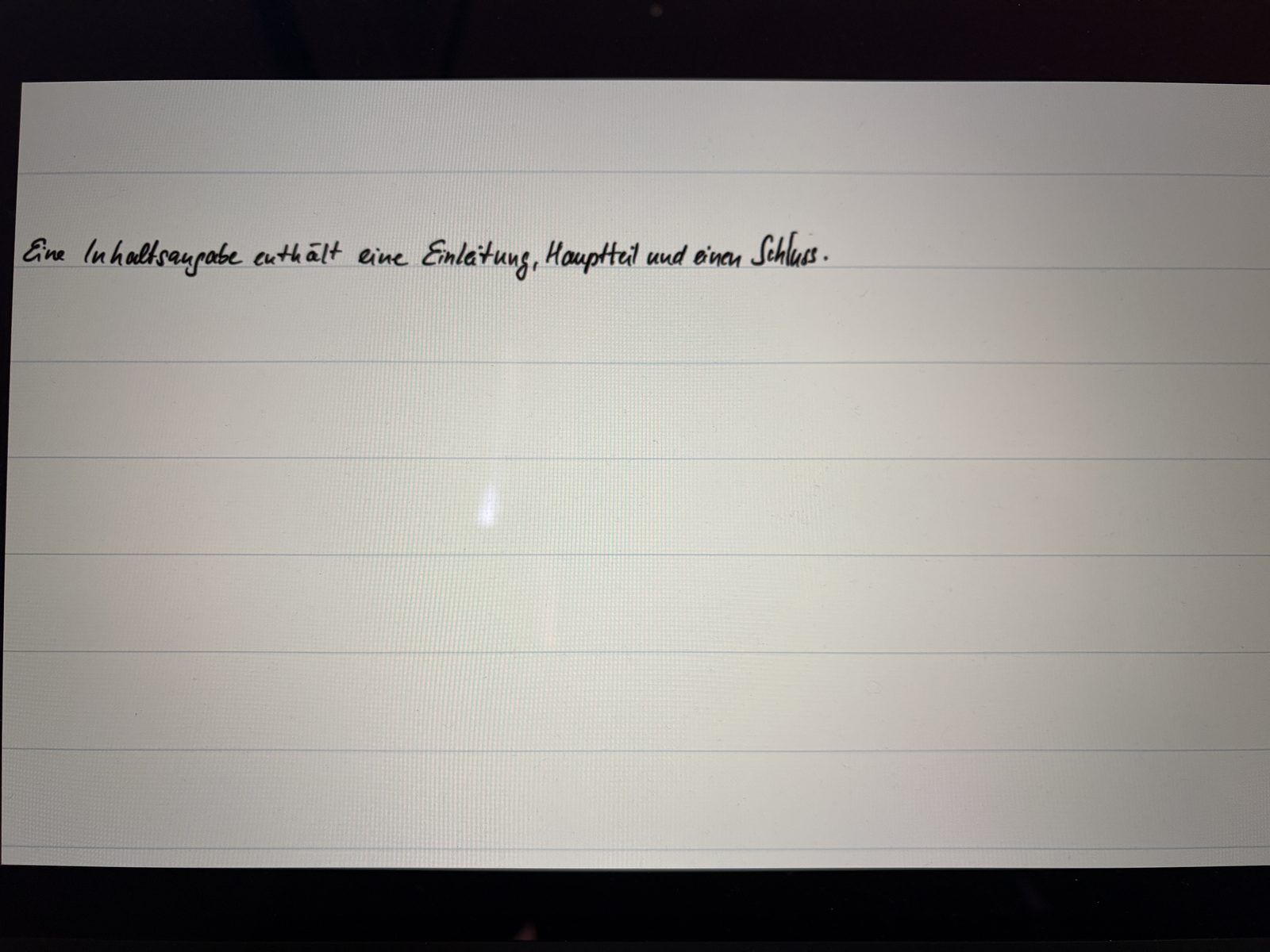 Projector showing only the notebook page, no menus