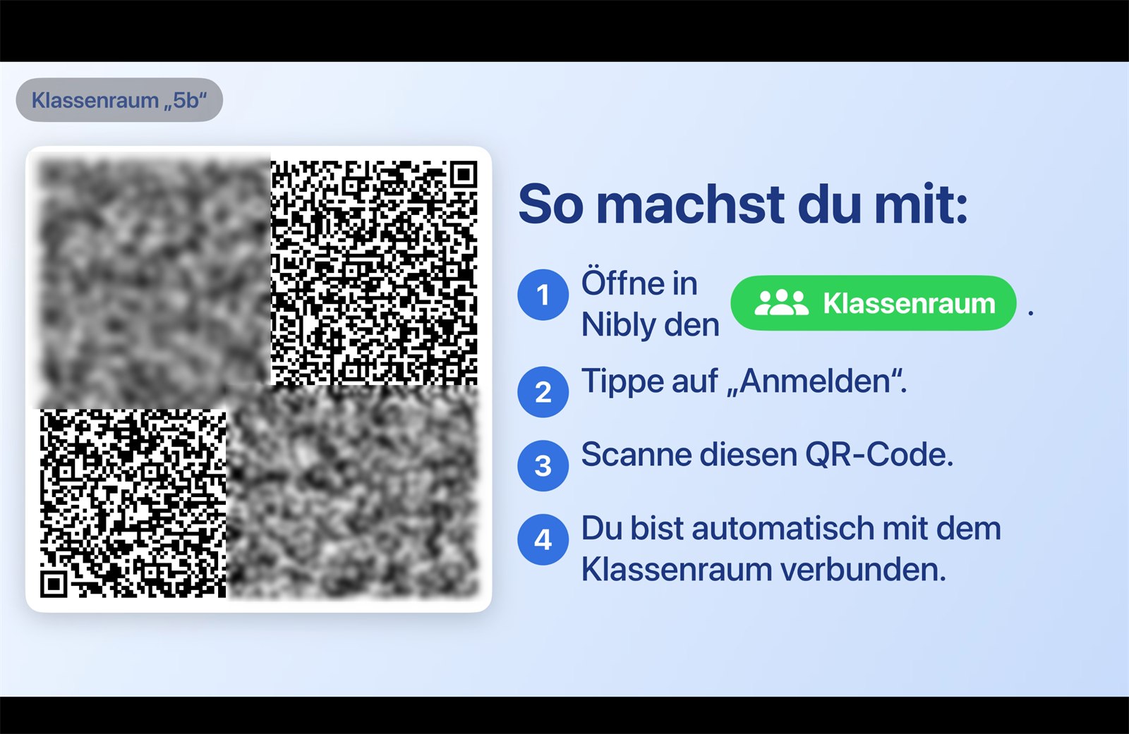 Large QR code on the projector