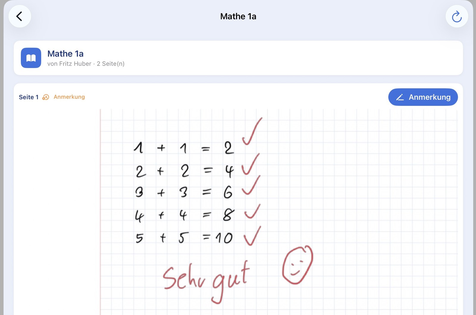 Annotation drawn with the Apple Pencil&reg; directly on the page